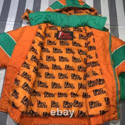Miami Hurricanes Vintage Pro Player Color Wave Puffer Jacket Super Rare 90s