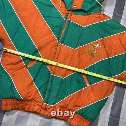 Miami Hurricanes Vintage Pro Player Color Wave Puffer Jacket Super Rare 90s