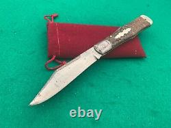 NYK NEW YORK Knife Co WALDEN Lg vintage SUPER rare BONE hunter Lockback