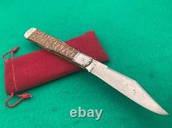 NYK NEW YORK Knife Co WALDEN Lg vintage SUPER rare BONE hunter Lockback