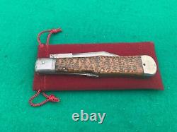 NYK NEW YORK Knife Co WALDEN Lg vintage SUPER rare BONE hunter Lockback
