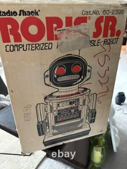 New Vintage Robie Sr Radio Shack Robot Complete in box, Super Rare NOS read