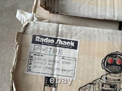 New Vintage Robie Sr Radio Shack Robot Complete in box, Super Rare NOS read
