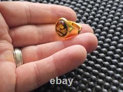 Nintendo Employee Super Mario World Peace Sign Golden Ring Rare Vintage SNES GB