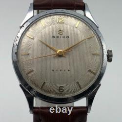 OH serviced, Vintage 1958 SEIKO SUPER Rare dial J13001 Hand-winding Japan #1861