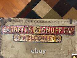 Original Garretts Snuff Sign Vintage Metal Antique Sign super rare Tobacco