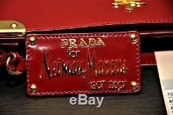 Prada Neiman Marcus 100th An. Cherry Brass Purse Clutch withStrap SUPER RARE