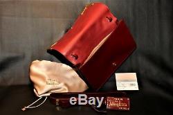 Prada Neiman Marcus 100th An. Cherry Brass Purse Clutch withStrap SUPER RARE