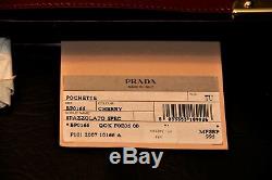 Prada Neiman Marcus 100th An. Cherry Brass Purse Clutch withStrap SUPER RARE