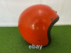 RARE 1970's BELL SUPER MAGNUM ORANGE Motorcycle Helmet Open Face Vintage Used