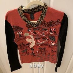 RARE Lorelai Gilmore Gilmore Girls Vintage Y2K Custo Barcelona Top Sweater Sz M