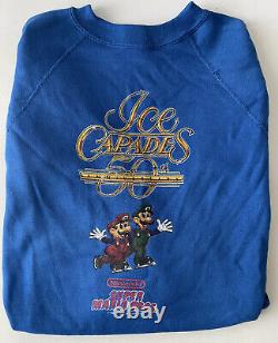 RARE Nintendo Super Mario Bros 1989 Ice Capades Vintage Sweatshirt, Sz Medium