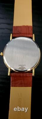 RARE VINTAGE New Old Stock Super Slim Gold and Leather Men's Watch