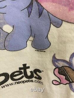 RARE VTG Neopets Super Cute Sleeve Graphic T-Shirt Size YOUTH XL