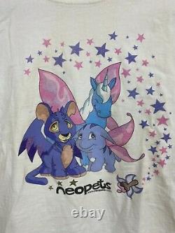 RARE VTG Neopets Super Cute Sleeve Graphic T-Shirt Size YOUTH XL