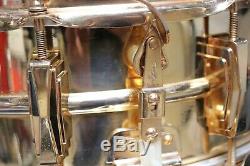 RARE Vintage 1960's Ludwig Super Sensitive 24k Gold Plated Snare Drum