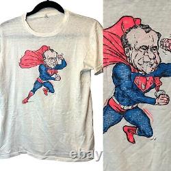 RARE Vintage 60s 70s Richard Nixon Super Hero Cape Single Stitch T-Shirt DERBY