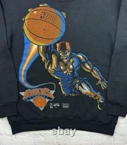 RARE Vintage 90s NBA New York Knicks Dunk Man Super Hero Sweatshirt Changes 1993