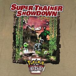 RARE Vintage Deadstock Pokemon Super Trainer Showdown NJ 2001 T Shirt Tan Mens S