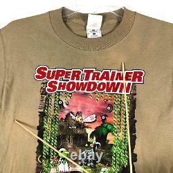 RARE Vintage Deadstock Pokemon Super Trainer Showdown NJ 2001 T Shirt Tan Mens S