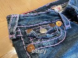 RARE Vintage Jeans True Religion Super T Lilac Purple Size 24 Hemmed 28
