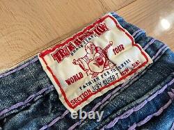 RARE Vintage Jeans True Religion Super T Lilac Purple Size 24 Hemmed 28