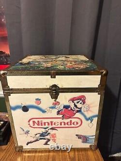 RARE Vintage Nintendo Super Mario Zelda Wood Box Toy Chest Storage 4 video games