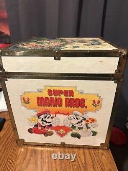 RARE Vintage Nintendo Super Mario Zelda Wood Box Toy Chest Storage 4 video games