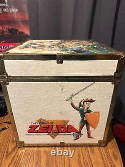 RARE Vintage Nintendo Super Mario Zelda Wood Box Toy Chest Storage 4 video games