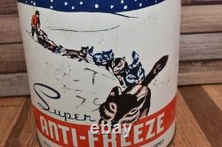 RARE Vintage Saf Tee Super Anti Freeze Gallon Can Husky Dog Sled Team Graphic