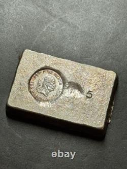 RARE Vintage Washington Mint 5oz Poured 5 Oz Silver Bar SUPER RARE 1k Mintage