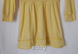 RARE Vintage Y2K Hollister Top L Bells Swan Empire Henley Babydoll Butter Yellow