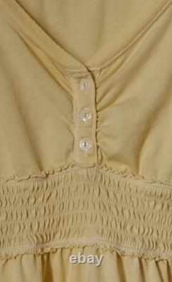 RARE Vintage Y2K Hollister Top L Bells Swan Empire Henley Babydoll Butter Yellow