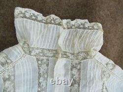 REALLY RARE Antique Lady's Fancy Lace Victorian Standing Collar Blouse, c. 1880