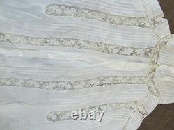 REALLY RARE Antique Lady's Fancy Lace Victorian Standing Collar Blouse, c. 1880