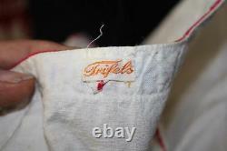 Rare Ethnic French 1920's-1930's White Cotton Embroidered Blouse Size Medium