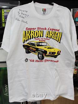 Rare SIGNED Vintage 1998 Super Stock Legend Akron Arlen Vanke T-Shirt Sz XL