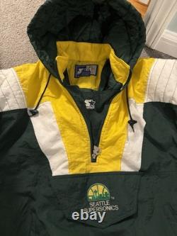 Rare Vintage 1990s NBA Seattle Super Sonics Starter Jacket! Mens Size XL