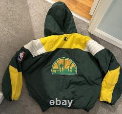 Rare Vintage 1990s NBA Seattle Super Sonics Starter Jacket! Mens Size XL