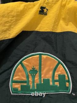 Rare Vintage 1990s NBA Seattle Super Sonics Starter Jacket! Mens Size XL