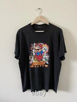 Rare Vintage 1998 Super Mario Nintendo Power Player Tshirt Adult Size L