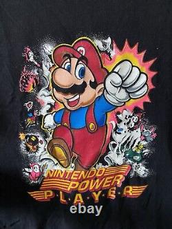 Rare Vintage 1998 Super Mario Nintendo Power Player Tshirt Adult Size L