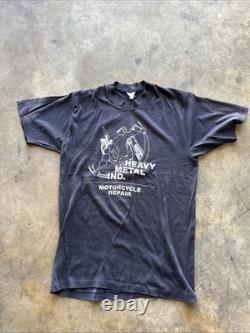 Rare Vintage 70s Harley Davidson Super Thin Cotton Tee Shirt Size Large