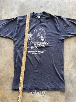 Rare Vintage 70s Harley Davidson Super Thin Cotton Tee Shirt Size Large