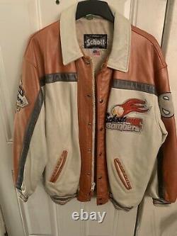 Rare Vintage 90's Super Clean No Tears Leather AVIREX BOMBER JACKET S XXL