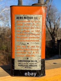 Rare Vintage Aero Super Refined Motor Oil Can 2 Gallon Free Ship