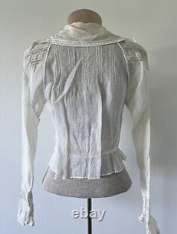 Rare Vintage Antique Edwardian Fancy Lace Cotton Blouse