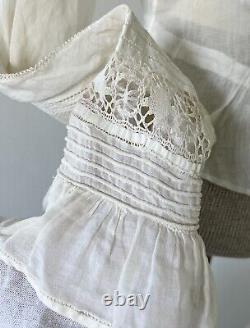 Rare Vintage Antique Edwardian Fancy Lace Cotton Blouse