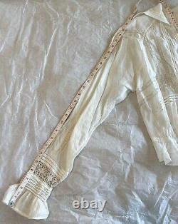 Rare Vintage Antique Edwardian Fancy Lace Cotton Blouse