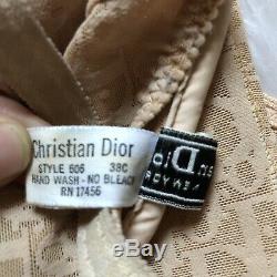 Rare Vintage Dior Women's Nude Monogram Print Body Suit Size Small S 38C read